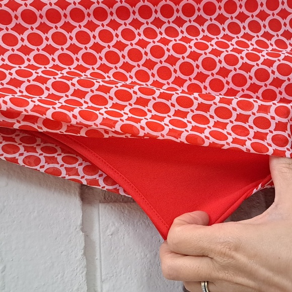 Tacera Red/White Elastic Waist Band Sleeveless Lined Dress. Size 3X NWOT - Picture 4 of 10